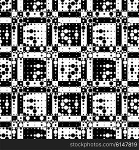 Abstract Pixel Pattern. Vector Seamless Geometric Wallpaper. Regular Monochrome Background