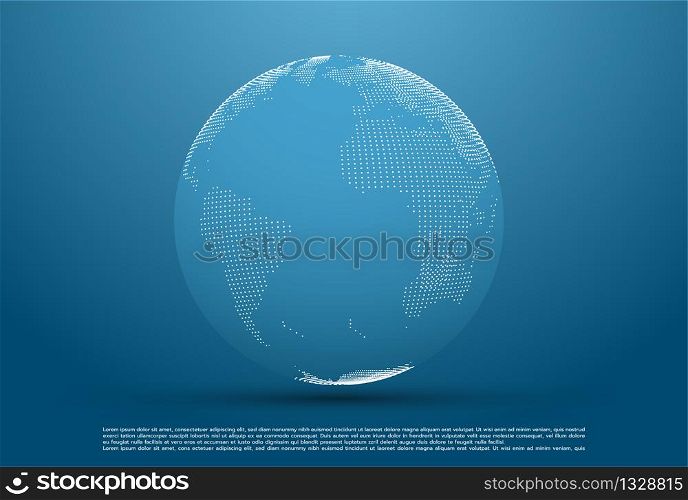 abstract planet, dots, representing the global, international meaning