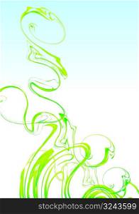 Abstract plant rising - spring artistic background, vector illustration