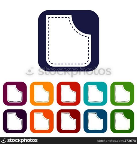 Abstract pocket icons set vector illustration in flat style In colors red, blue, green and other. Abstract pocket icons set flat