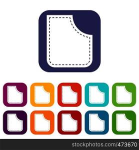 Abstract pocket icons set vector illustration in flat style In colors red, blue, green and other. Abstract pocket icons set flat