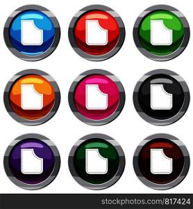 Abstract pocket set icon isolated on white. 9 icon collection vector illustration. Abstract pocket set 9 collection