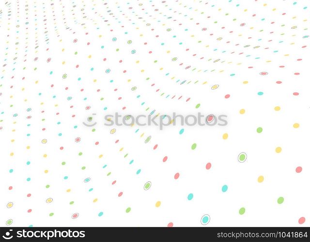 Abstract polka dot flyer mesh colorful minimal dedisn of decoration background. Use for poster, artwork, template design. illustration vector eps10