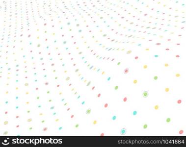 Abstract polka dot flyer mesh colorful minimal dedisn of decoration background. Use for poster, artwork, template design. illustration vector eps10