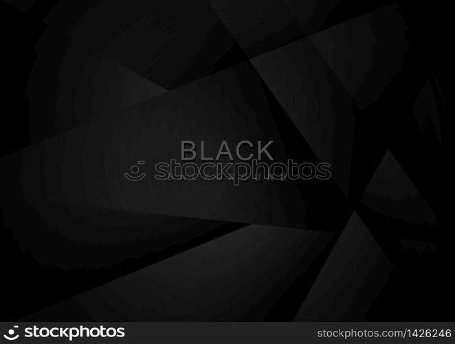 Abstract polygon black background. You can use for template brochure design. poster, banner web, flyer, etc. Vector illustration