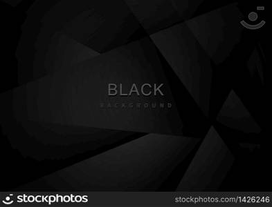 Abstract polygon black background. You can use for template brochure design. poster, banner web, flyer, etc. Vector illustration