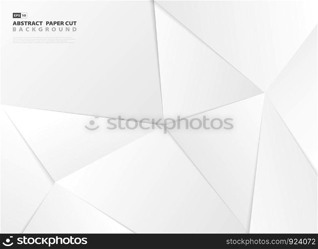 Abstract polygon gradient gray paper cut pattern design template background. You can use for cover design template, artwork, ad, poster. vector eps10