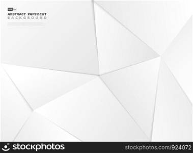Abstract polygon gradient gray paper cut pattern design template background. You can use for cover design template, artwork, ad, poster. vector eps10