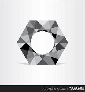 abstract polygon grayscale geometric black background hexagon