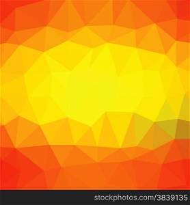 Abstract Polygonal Background Consists of Red, Yellow, Orange Triangles.