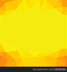 Abstract Polygonal Background Consists of Yellow, Orange Triangles.