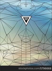 Abstract polygonal background, triangles background. Linear illustration