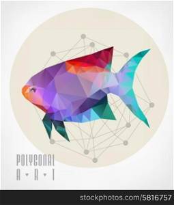 Abstract polygonal beetle. Geometric hipster illustration. low poly illustration. Ladybird polygonal