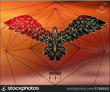 Abstract polygonal bird. Geometric illustration. low poly poster. Abstract polygonal bird.