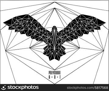 Abstract polygonal bird. Geometric illustration. low poly poster. Abstract polygonal bird.