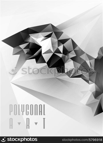 Abstract polygonal bird. Geometric illustration. low poly poster. Ladybird polygonal