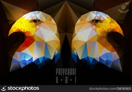 Abstract polygonal bird. Geometric illustration. . low poly poster. Ladybird polygonal