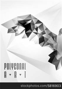 Abstract polygonal bird. Geometric illustration. . low poly poster. Ladybird polygonal