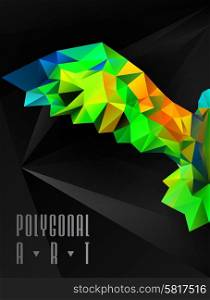 Abstract polygonal bird. Geometric illustration. low poly poster. Ladybird polygonal