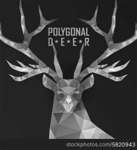 Abstract polygonal deer. Geometric hipster illustration. Polygonal antlers.