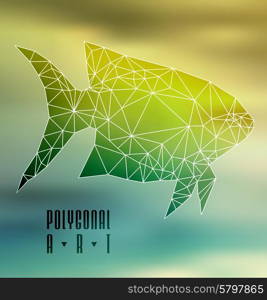 Abstract polygonal fish. low poly illustration. Creative poster. Abstract polygonal fish