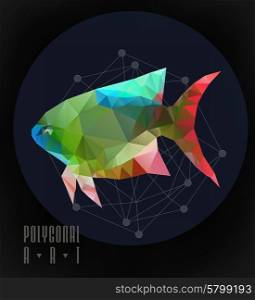 Abstract polygonal fish. low poly illustration. Creative poster. Abstract polygonal. Geometric illustration