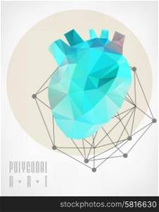 Abstract polygonal heart. Geometric hipster illustration. low poly illustration. Ladybird polygonal