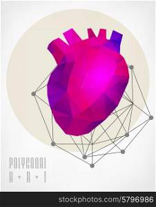 Abstract polygonal heart. low poly illustration. Creative poster. Abstract polygonal. Geometric illustration