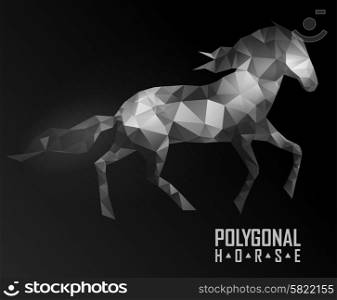 Abstract polygonal horse. Geometric hipster illustration. Polygonal horse