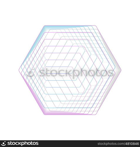 Abstract polygonal logo isolated on white. Geometric design symbol, hexagonal geometry. Vector background made of hexagons