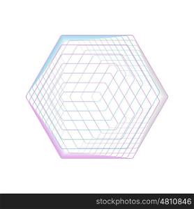 Abstract polygonal logo isolated on white. Geometric design symbol, hexagonal geometry. Vector background made of hexagons