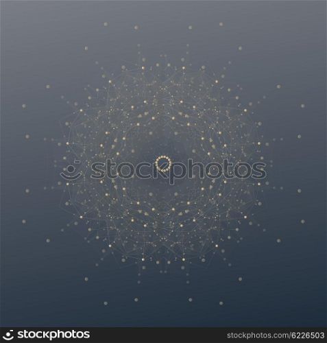 Abstract polygonal low poly backdrop with connecting dots and lines, connection structure. Vector or digital science background.