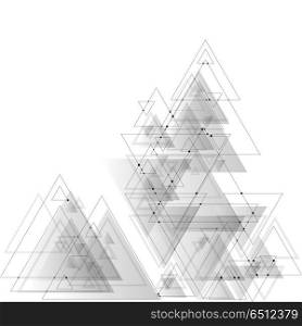 Abstract polygonal low poly vector background with gray triangles, connecting dots and lines. Connection structure.. Abstract polygonal low poly vector background with gray triangles, connecting dots and lines. Connection structure