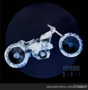 Abstract polygonal motorbike. Abstract polygonal motorbike with background. Design illustration