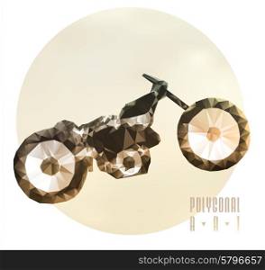 Abstract polygonal motorbike with background. Design illustration. Abstract polygonal motorbike