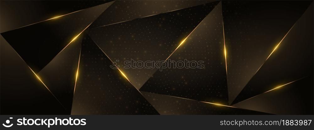 Abstract Polygonal Pattern with Luxury Gold and Glitter Combination. Usable for Background, Wallpaper, Banner, Poster, Brochure, Card, Web, Presentation. Vector Illustration Design Template. Graphic Design Element.