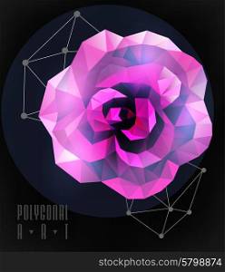 Abstract polygonal rose. low poly illustration. Creative poster. Abstract polygonal. Geometric illustration