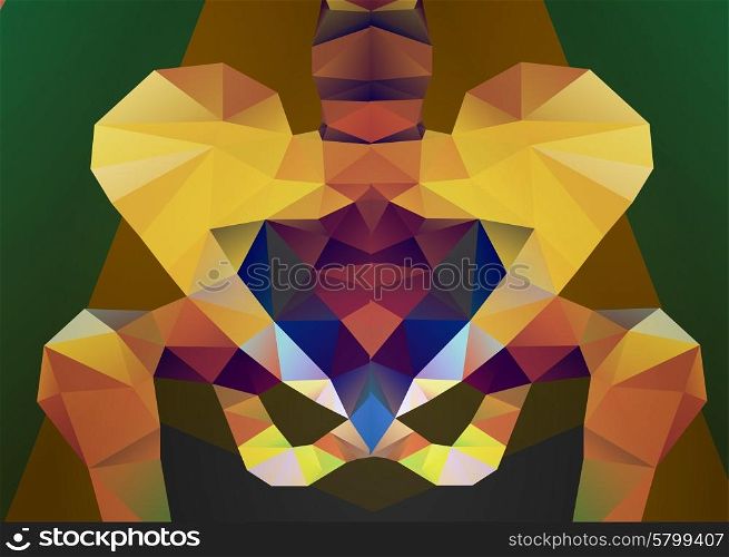 Abstract polygonal skeleton. Geometric pelvis. low poly illustration. Ladybird polygonal