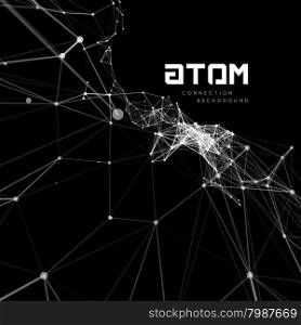Abstract polygonal space . Abstract polygonal space low poly dark background with connecting dots and lines. Connection structure. Vector science background. Polygonal vector background. Futuristic HUD background.