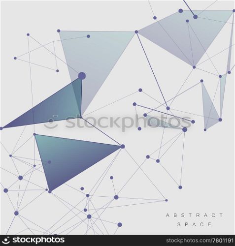Abstract polygonal technology background with blue connecting dots and lines.. Abstract polygonal technology background with blue connecting dots and lines