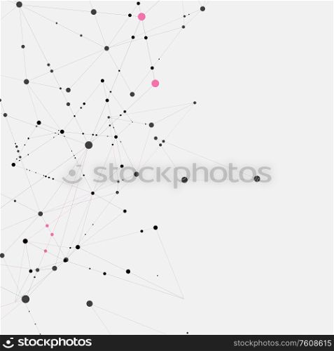 Abstract polygonal with connecting low poly shapes. Connection dots and lines science background.. Connection dots and lines science background