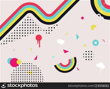 Abstract pop art background colorful geometric vector