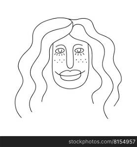 abstract portrait of a woman in a modern linear style. Continuous Line Art. Fashion Minimal Print. vector illustration. portrait of a woman in linear style.