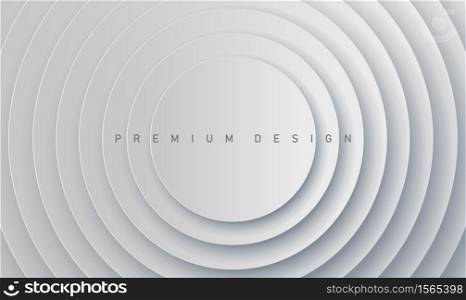 Abstract premium modern design paper white gray background with many circles for banner and cover