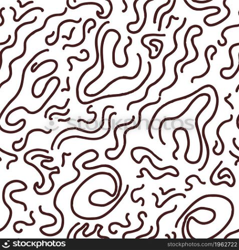 Abstract print with curved and wavy lines, textile or textures on white. Background or print, seamless pattern with contemporary design, relief and decorative ornaments. Vector in flat style. Curved and wavy lines, abstract seamless pattern