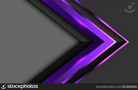 Abstract purple arrow direction geometric on grey with blank space design modern futuristic background vector illustration.