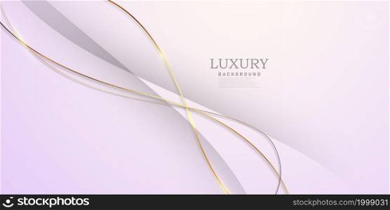 abstract purple background with gorgeous golden lines decoration