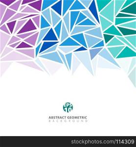 Abstract purple, blue, green geometric and triangle patterns for background texture with copy space. Vector illustration