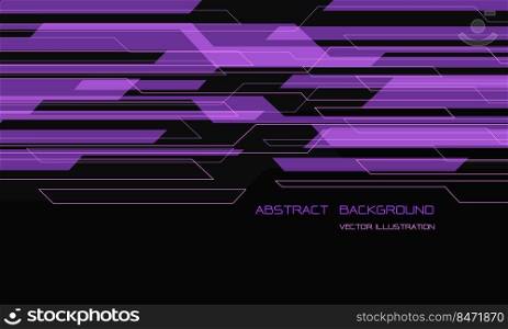 Abstract purple cyber geometric overlap on black with blank space for text design modern luxury technology futuristic background vector illustration.