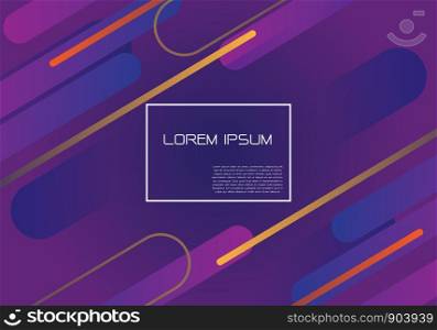 Abstract purple geometric dynamic shapes composition with white frame and text design modern futuristic background vector illustration.